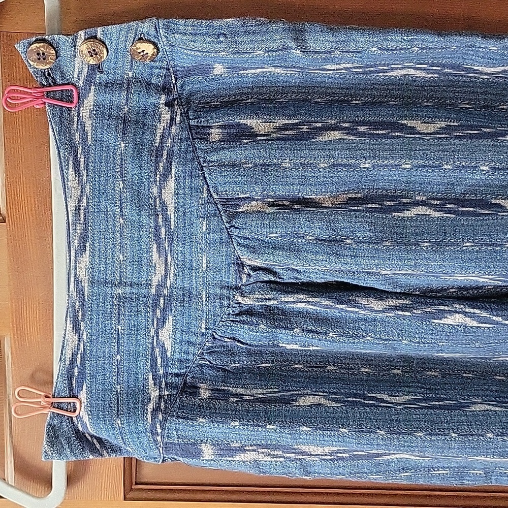 Blue Patterned Cotton Harem Pants - image 2